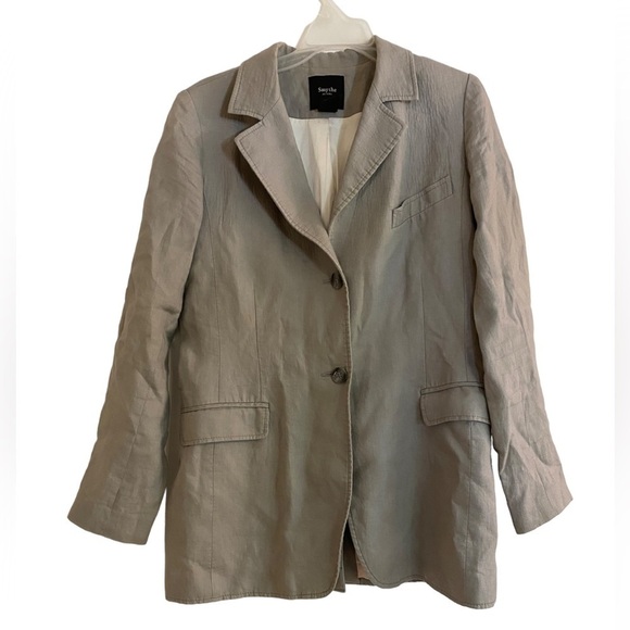 Smythe / linen Grey two button Blazer Jacket 10 - Picture 1 of 8